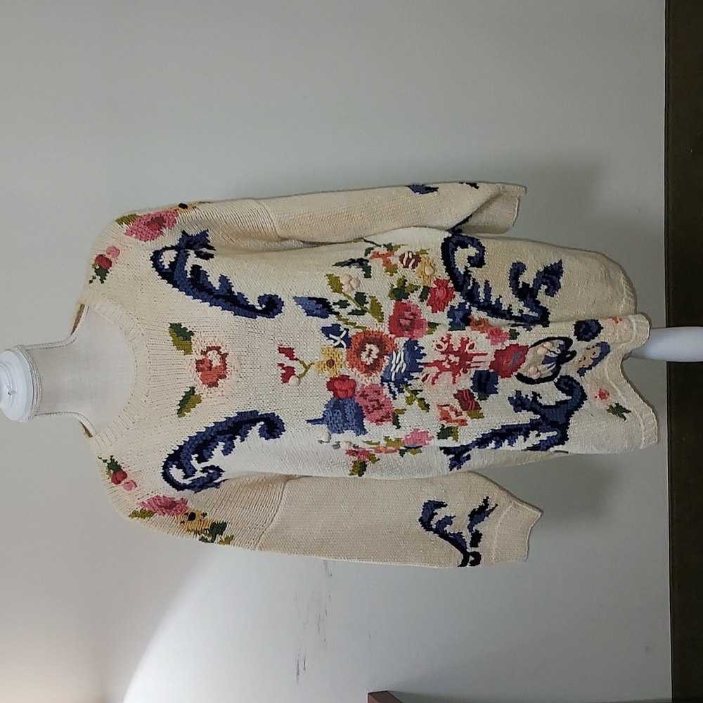 ‼️🆕 NWT 🆕‼️ SIZE 1X KNITTED FLORAL DESIGN SWEATER DRESS 🌸